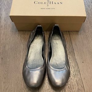 Cole Haan Air Jennie Ballet Flat in Dark Silver Metallic, Size 9.5